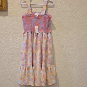 New Charming with a Tags Floral Kids Dress in Light Purple and Yellow.
